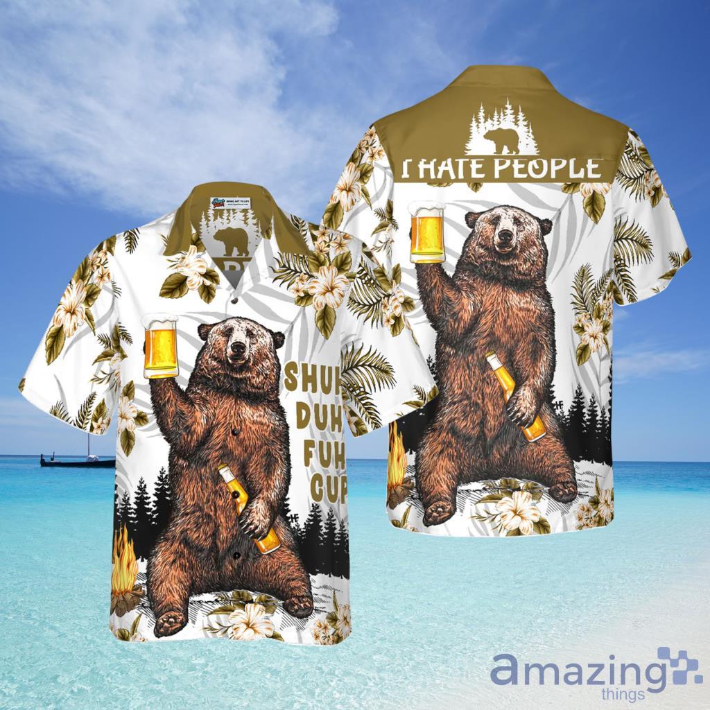 Bear Drinks Beer Hawaiian Shirt For Men And Women - Bear Drinks Beer Hawaiian Shirt For Men And Women