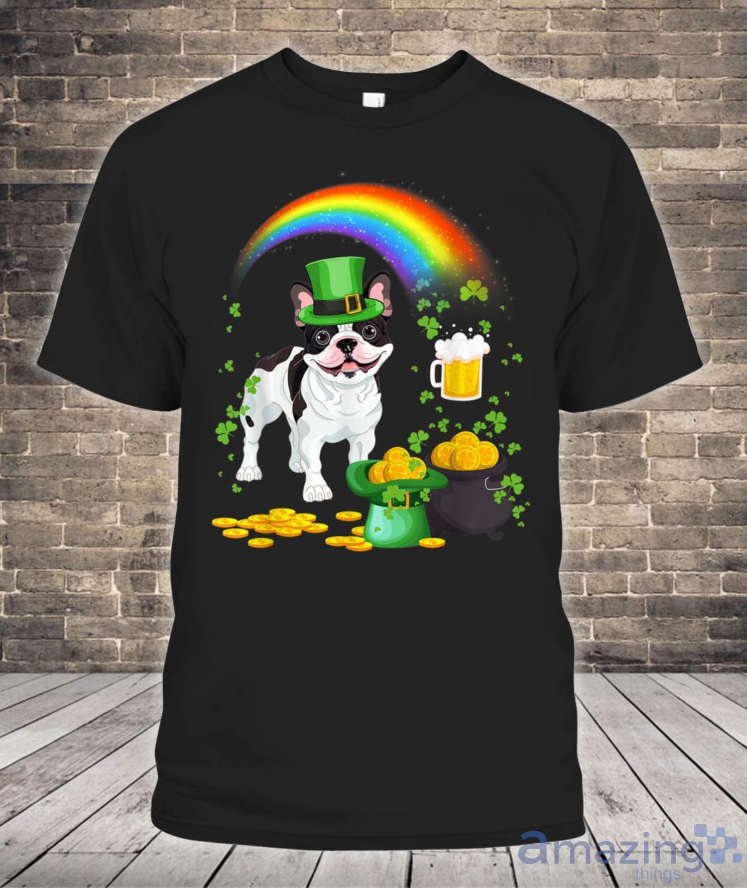 Beer Drinking French Bulldog Dog St Patricks Day Shirt Product Photo 1