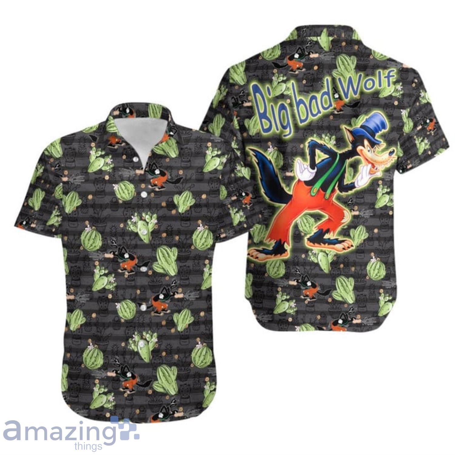 Big Bad Wolf Disney Cactus Pattern Hawaiian Shirt For Men And Women Product Photo 1 Big Bad Wolf Disney Cactus Pattern Hawaiian Shirt For Men And Women Product Photo 1
