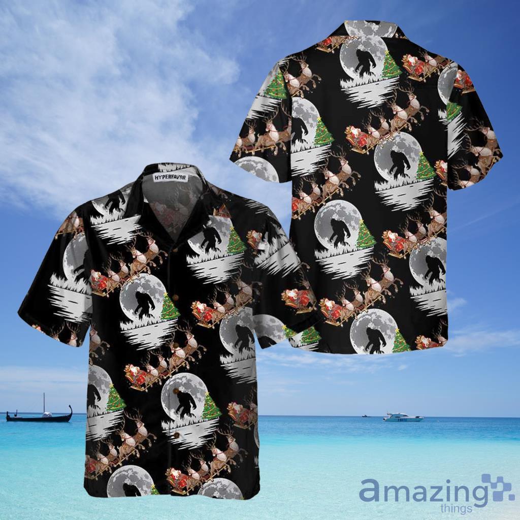 Bigfoot And Santa Claus On Christmas Day Hawaiian Shirt For Men And Women - Bigfoot And Santa Claus On Christmas Day Hawaiian Shirt For Men And Women