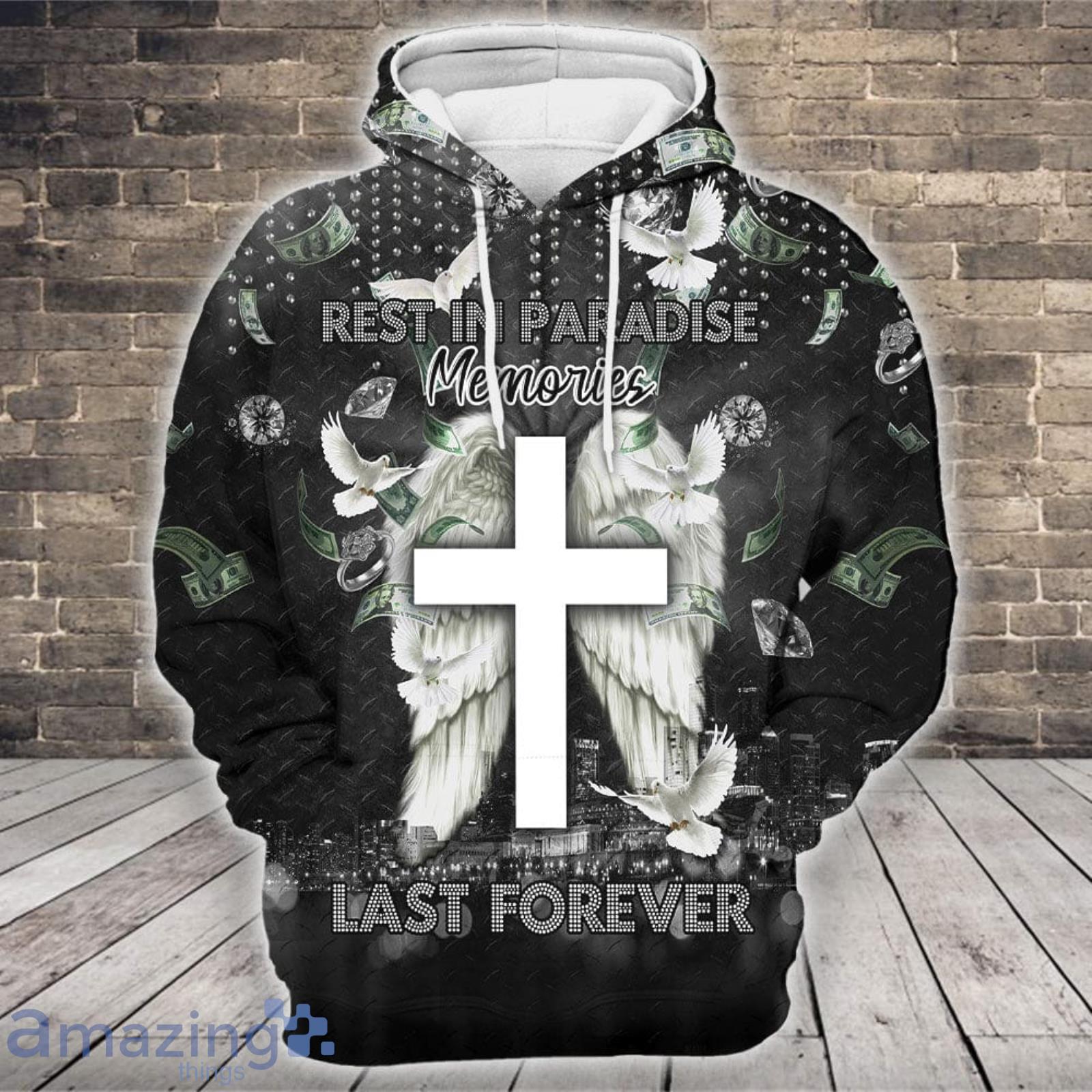Bird Flying Over The Night City With White Cross 3D Hoodie image Bird Flying Over The Night City With White Cross 3D Hoodie Product Photo 4
