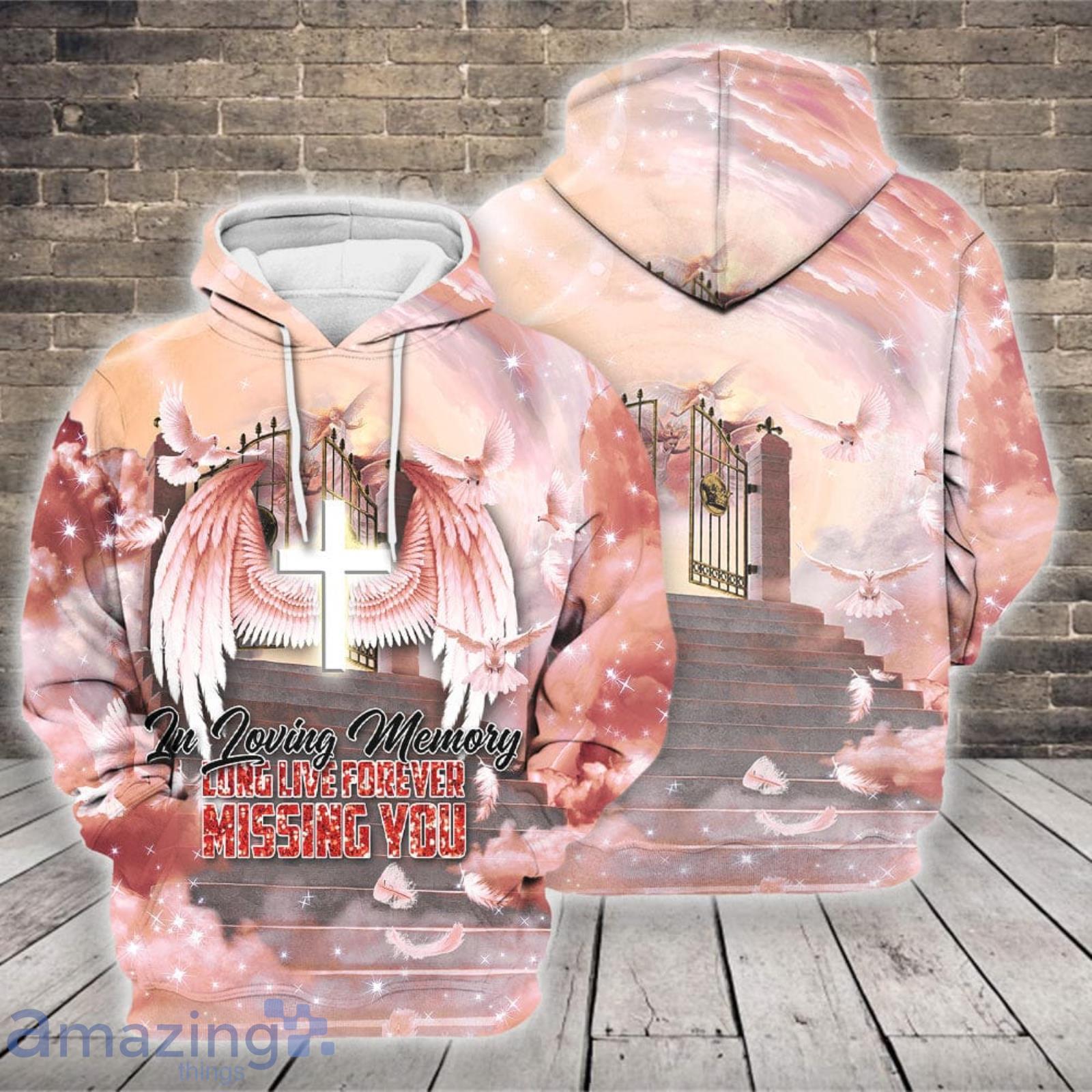 Birds Flying On Pink Clouds Beside Golden Gate Parrtern Print 3D Hoodie image Birds Flying On Pink Clouds Beside Golden Gate Parrtern Print 3D Hoodie Product Photo 2