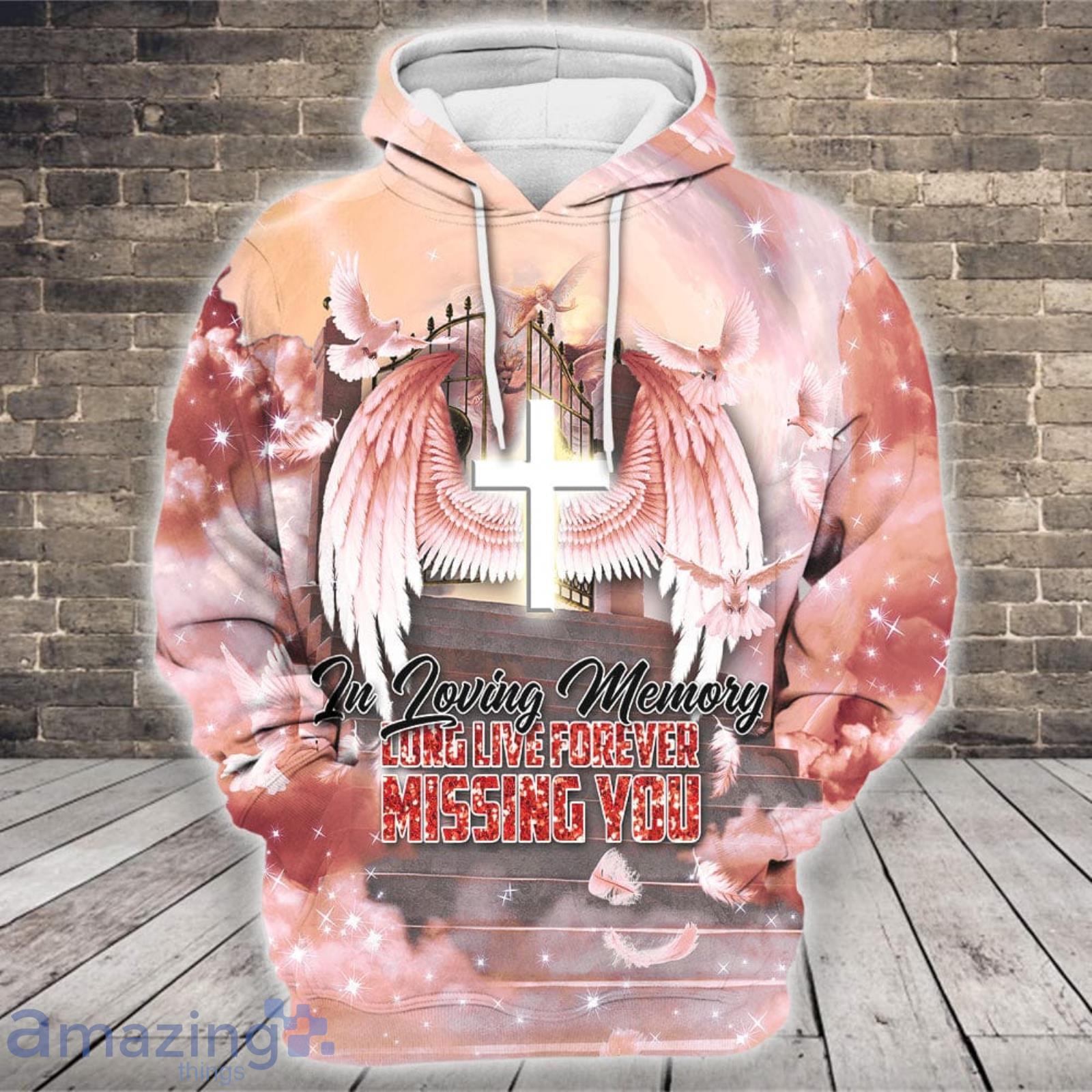Birds Flying On Pink Clouds Beside Golden Gate Parrtern Print 3D Hoodie image Birds Flying On Pink Clouds Beside Golden Gate Parrtern Print 3D Hoodie Product Photo 3