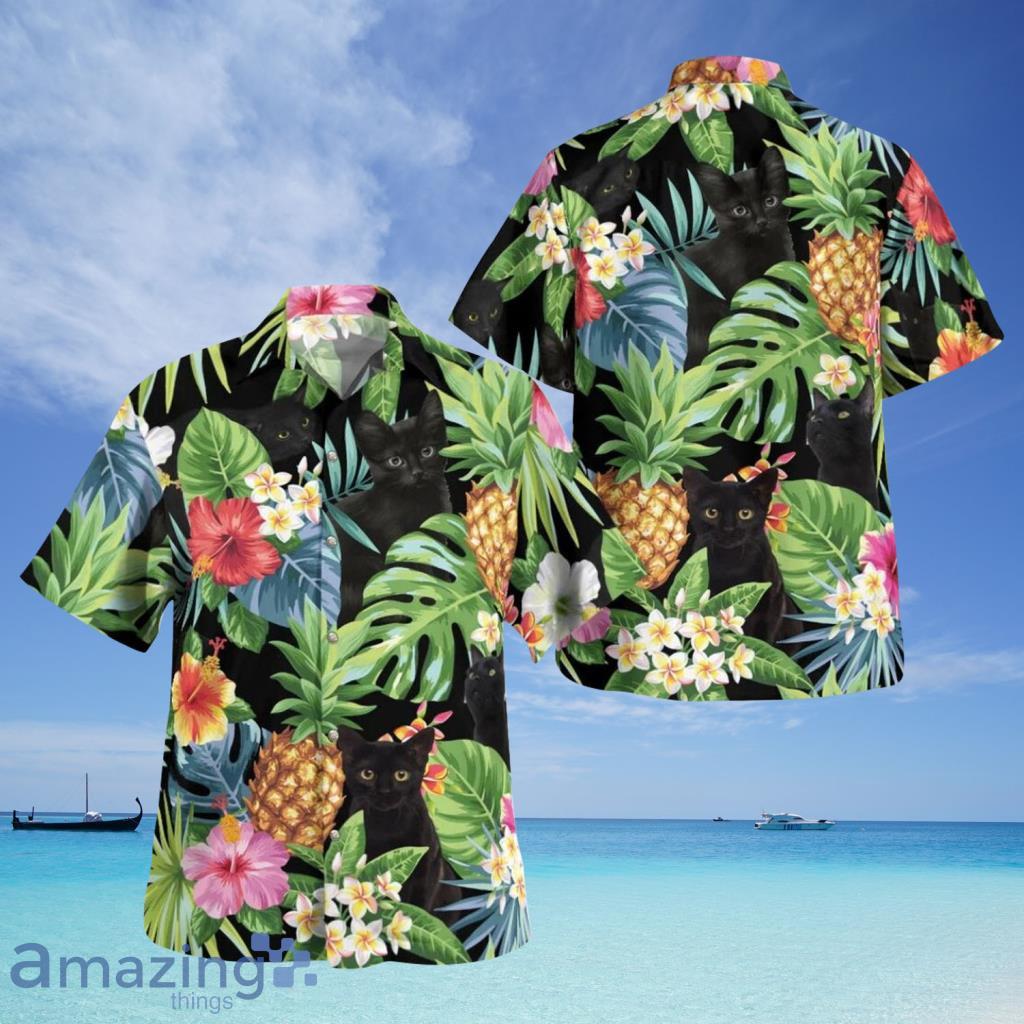 Black Cat Tropical Hawaiian Shirt For Men And Women - Black Cat Tropical Hawaiian Shirt For Men And Women