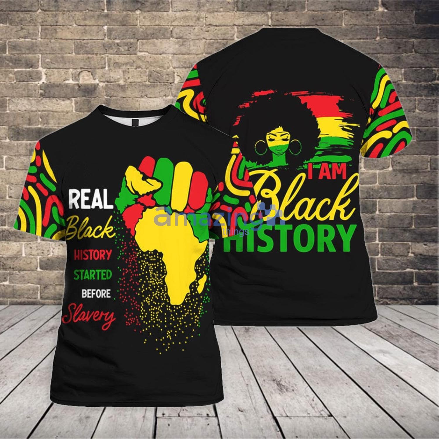 Black History Didn't Start With Slavery Black History Month 3D T Shirt image Black History Didn't Start With Slavery Black History Month 3D T-Shirt Product Photo 1