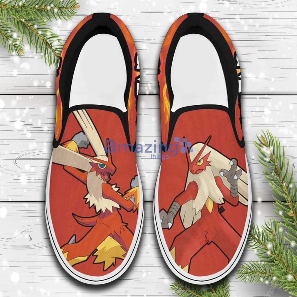 Blaziken  Pokemon Custom Anime Slip On Sneakers Shoes - Blaziken  Pokemon Custom Anime Slip On Sneakers Shoes