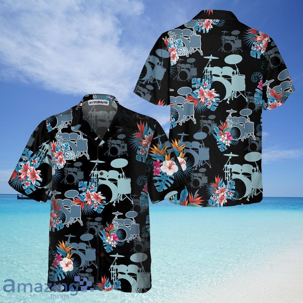 Women's Blue Purple Hawaiian Shirts Tropical Floral Summer Beach - Listentee