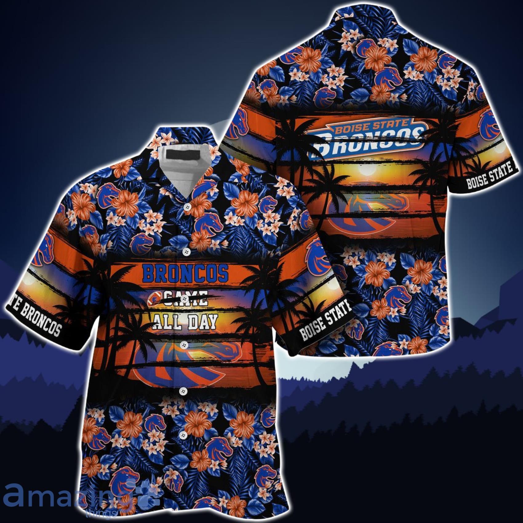 Denver Broncos NFL Flower Logo Colorful Bright Hawaiian Shirt - YesItCustom