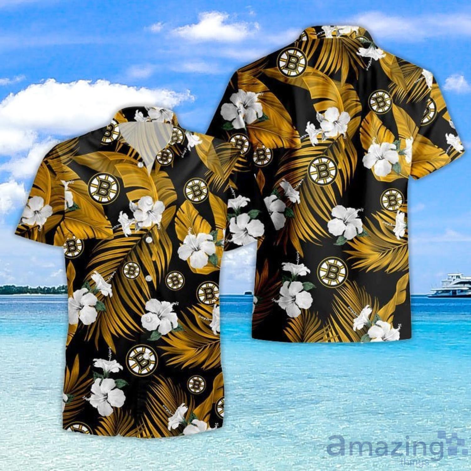Boston Bruins Hawaiian Shirt Tropical Flowers summer for fans