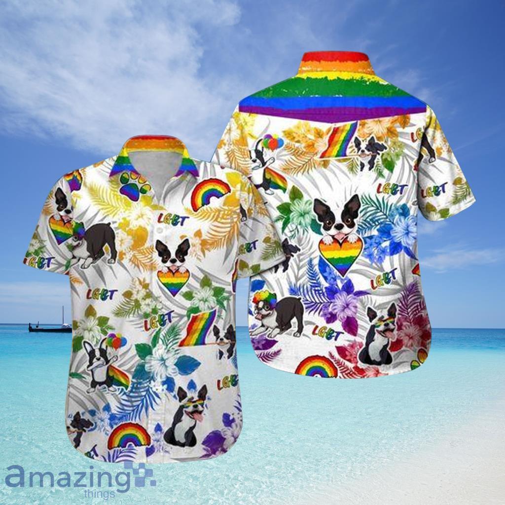 Boston Terrier Lgbt  Hawaiian Shirt For Men And Women - Boston Terrier Lgbt  Hawaiian Shirt For Men And Women
