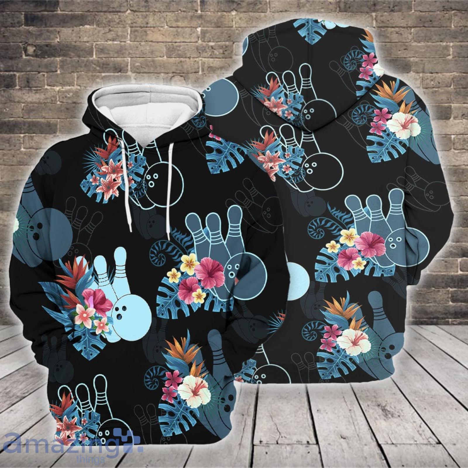 Bowling Tropical Pattern Matching 3D Hoodie Product Photo 1 Bowling Tropical Pattern Matching 3D Hoodie Product Photo 1