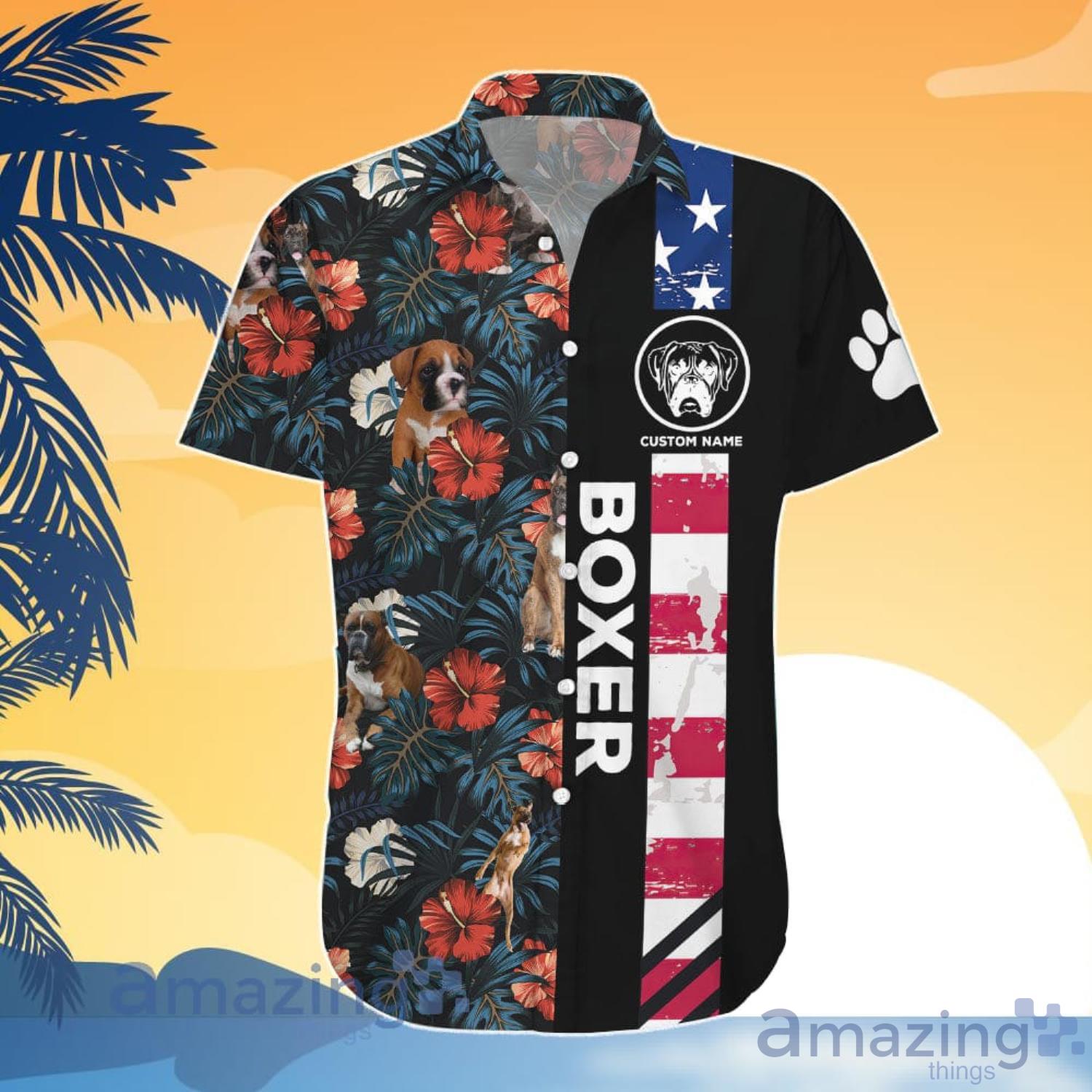 Boxer Dog Lover Custom Name Boxer American Flag Tropical Hawaiian Shirt And Shorts image Boxer Dog Lover Custom Name Boxer American Flag Tropical Hawaiian Shirt And Shorts Product Photo 6