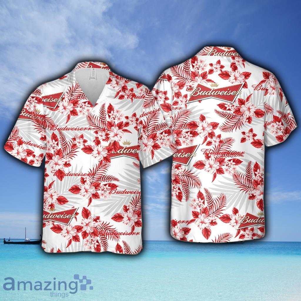 Budweiser Red Tropical Aloha Hawaiian Shirt For Men And Women - Budweiser Red Tropical Aloha Hawaiian Shirt For Men And Women