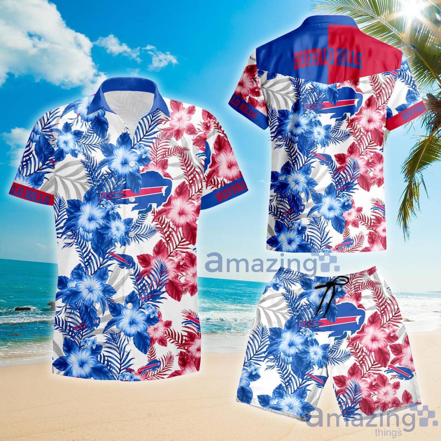 Buffalo Bills Blue And Pink Tropical Flower Summer Gift Hawaiian