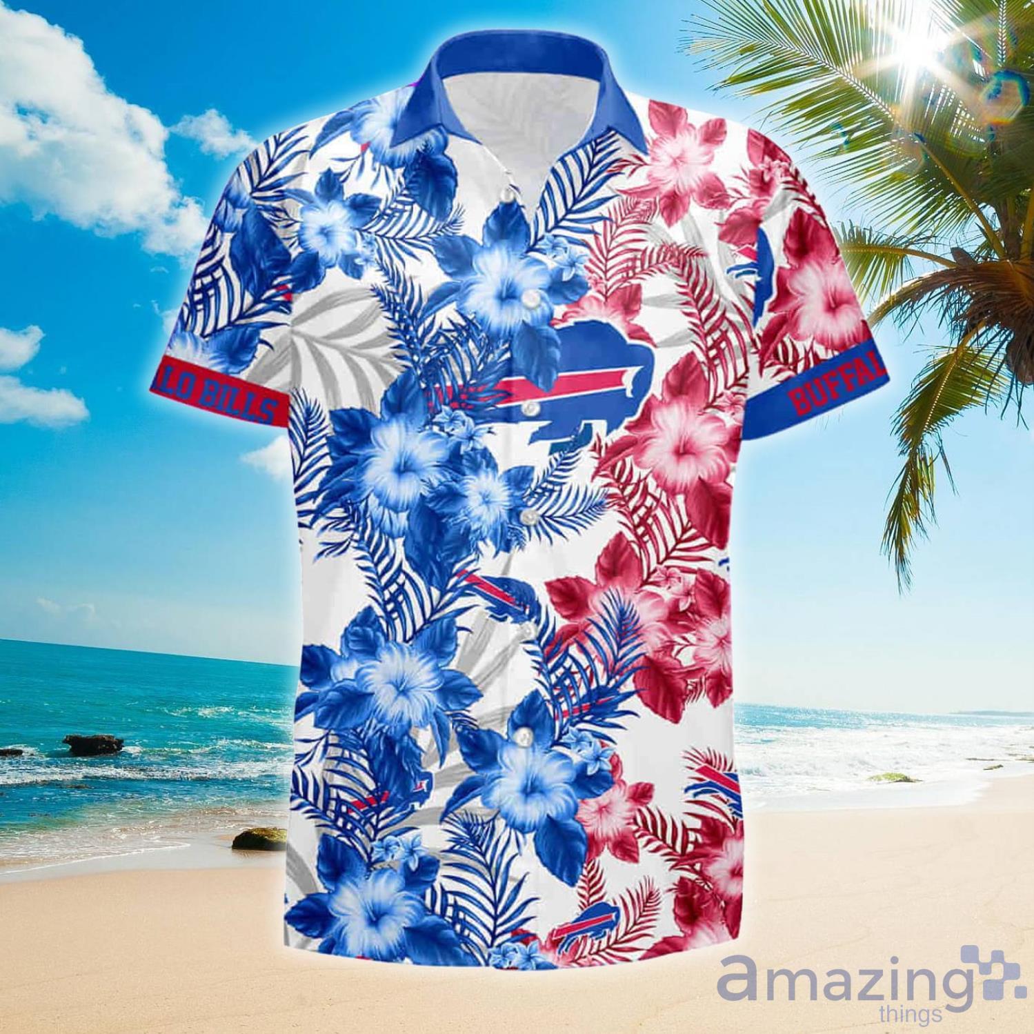 Buffalo Bills Blue And Pink Tropical Flower Summer Gift Hawaiian