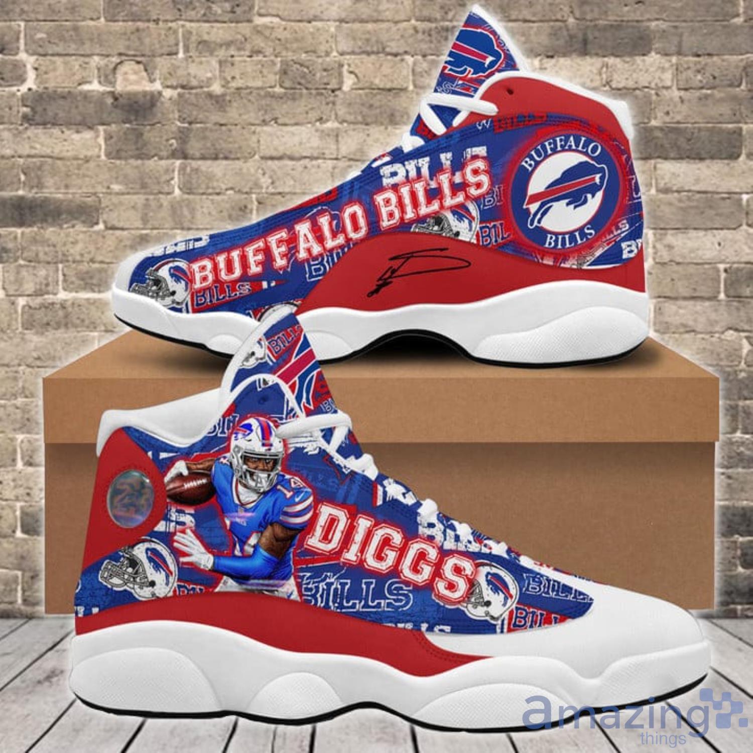 Buffalo Bills Camo Pattern Air Jordan 13 Shoes For Fans