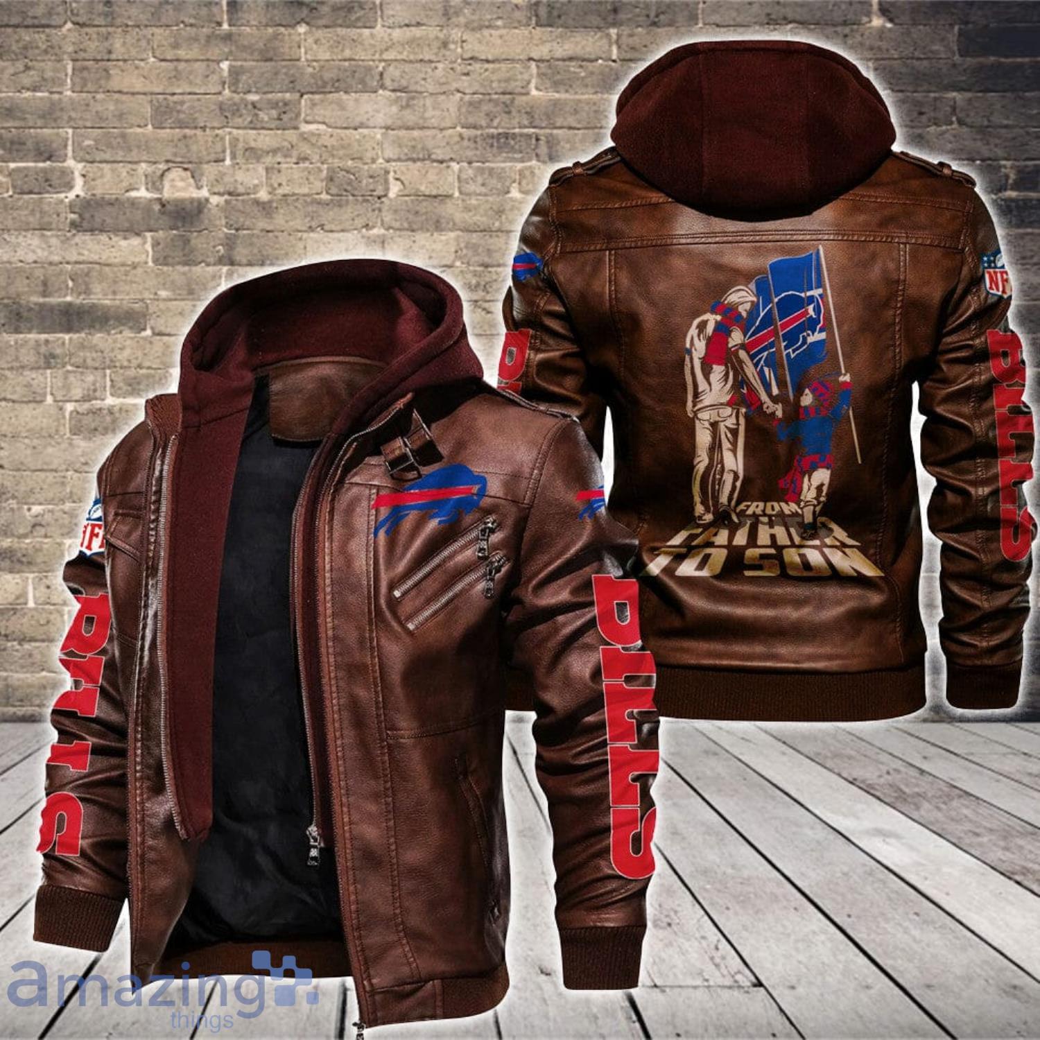 Buffalo Bills From Father To Son Leather Jacket Product Photo 1