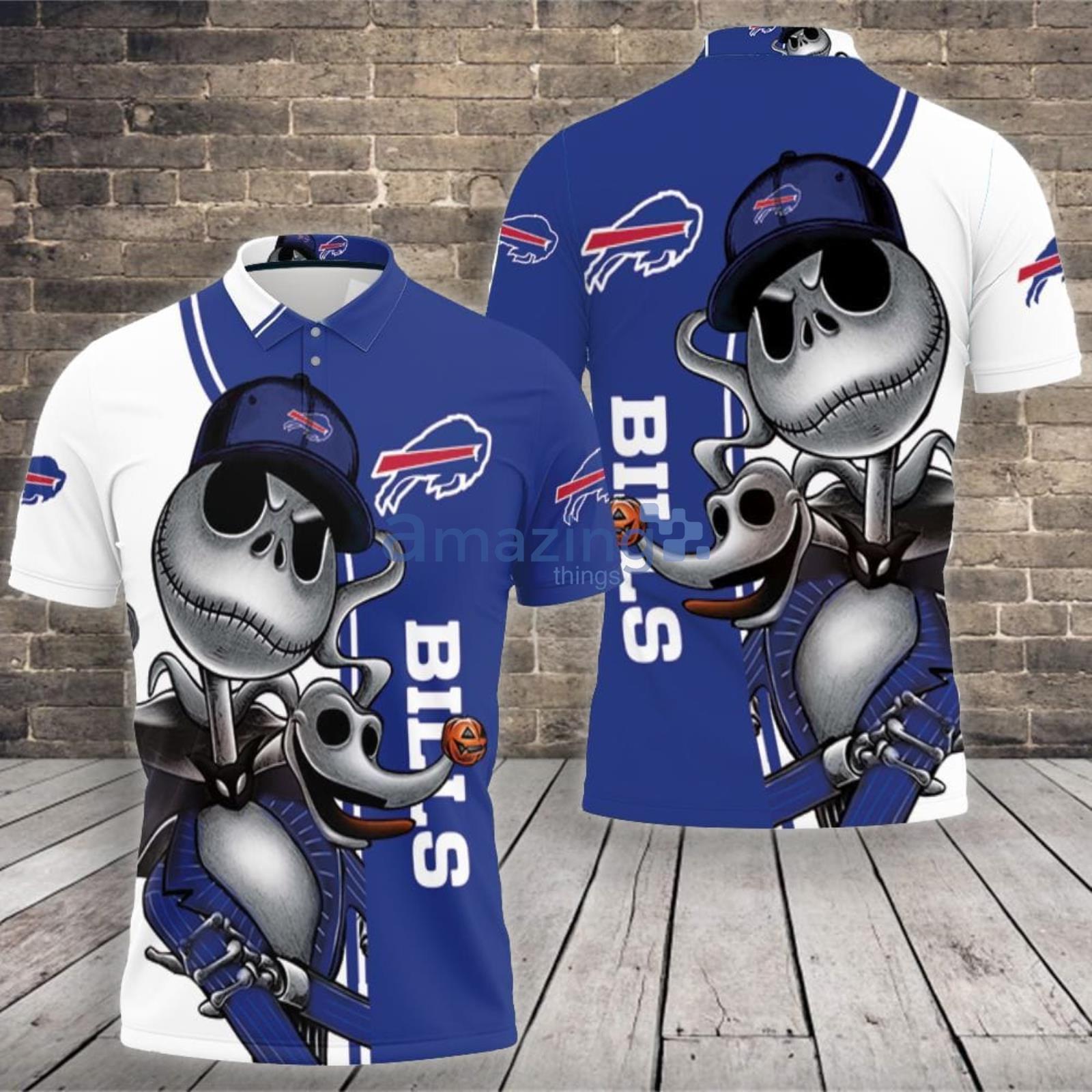 Buffalo Bills Jack Skellington And Zero Polo Shirt For Sport Fans Product Photo 1