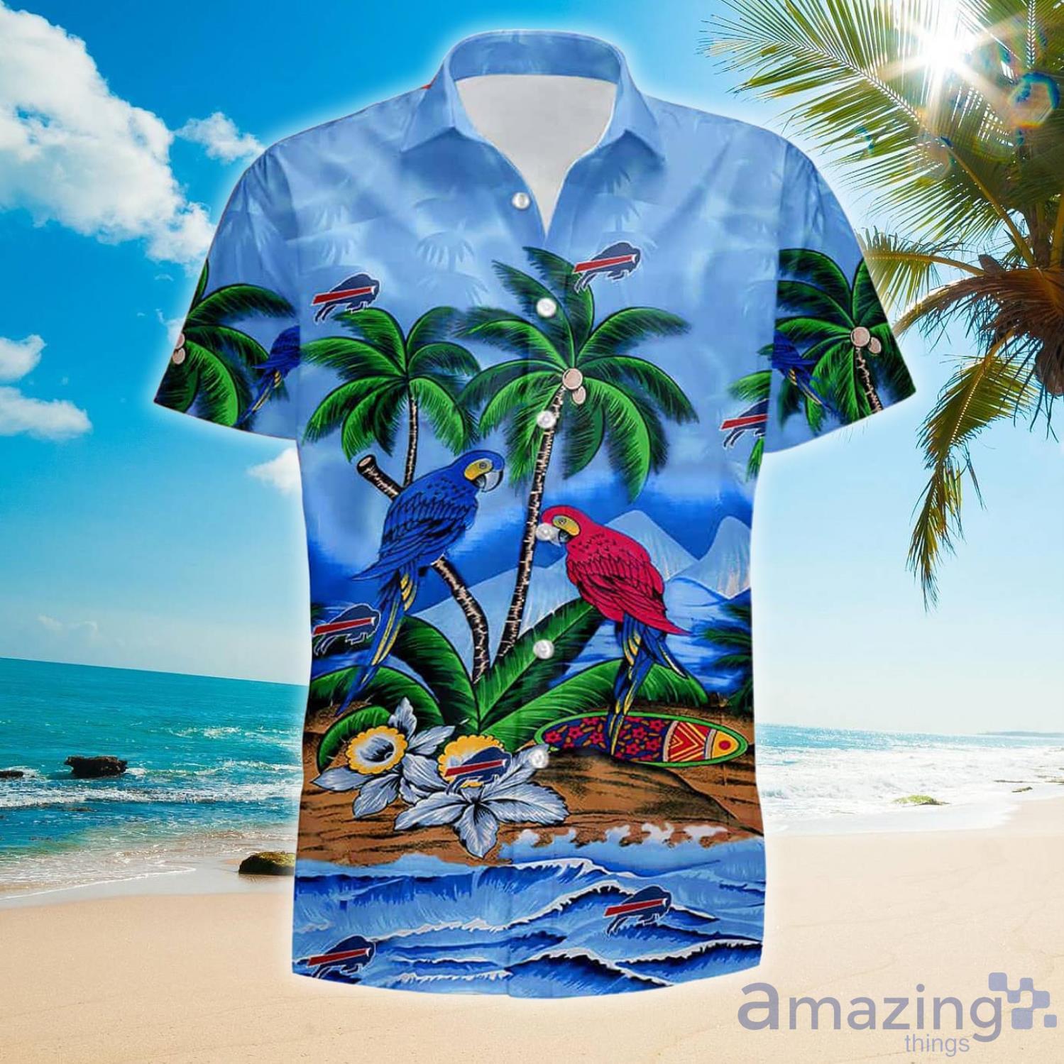 Buffalo Bills Parrots Couple Summer Gift Hawaiian Shirt And Shorts Product Photo 1
