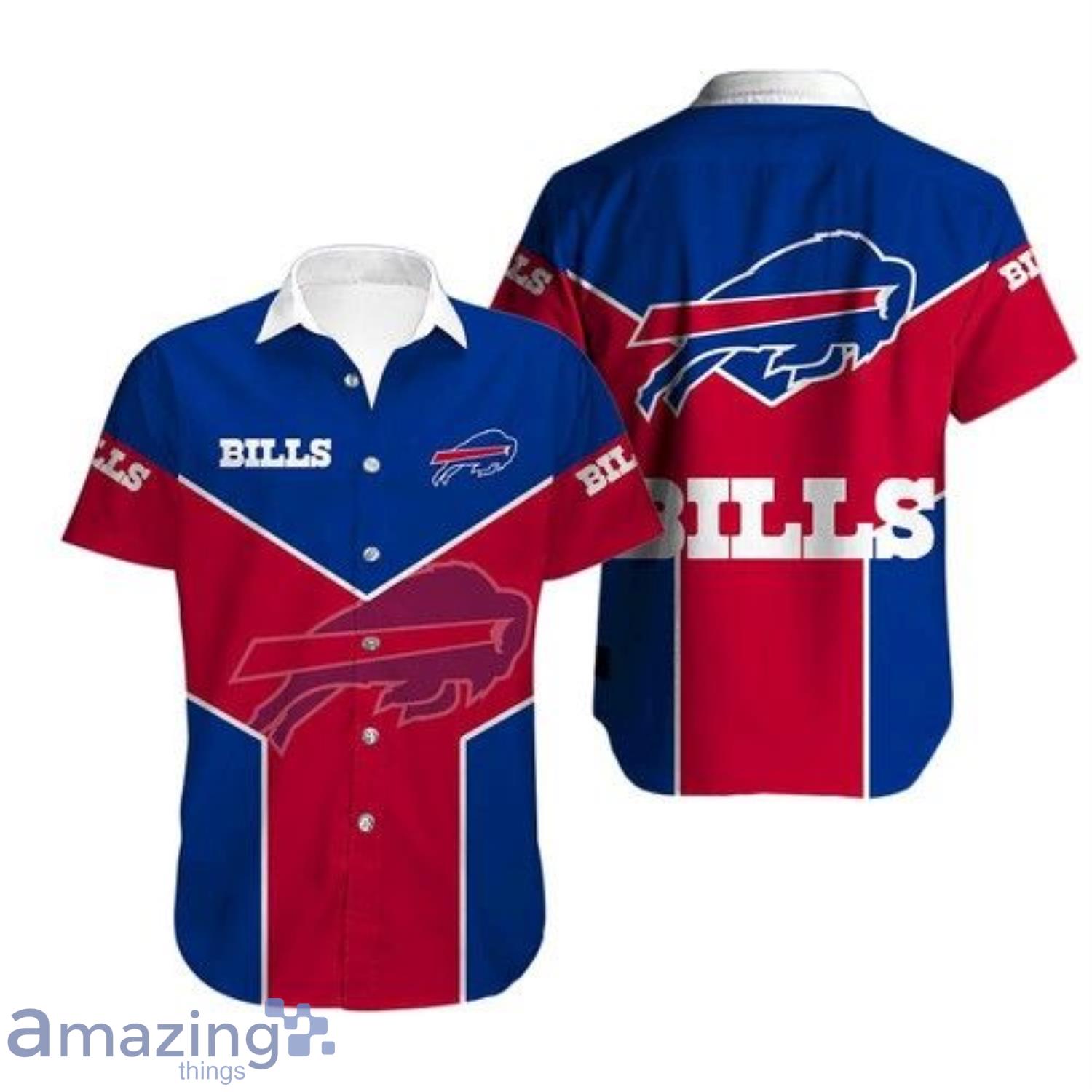 Buffalo Bills Ball Symboll Red Short Sleeve Hawaiian Shirt