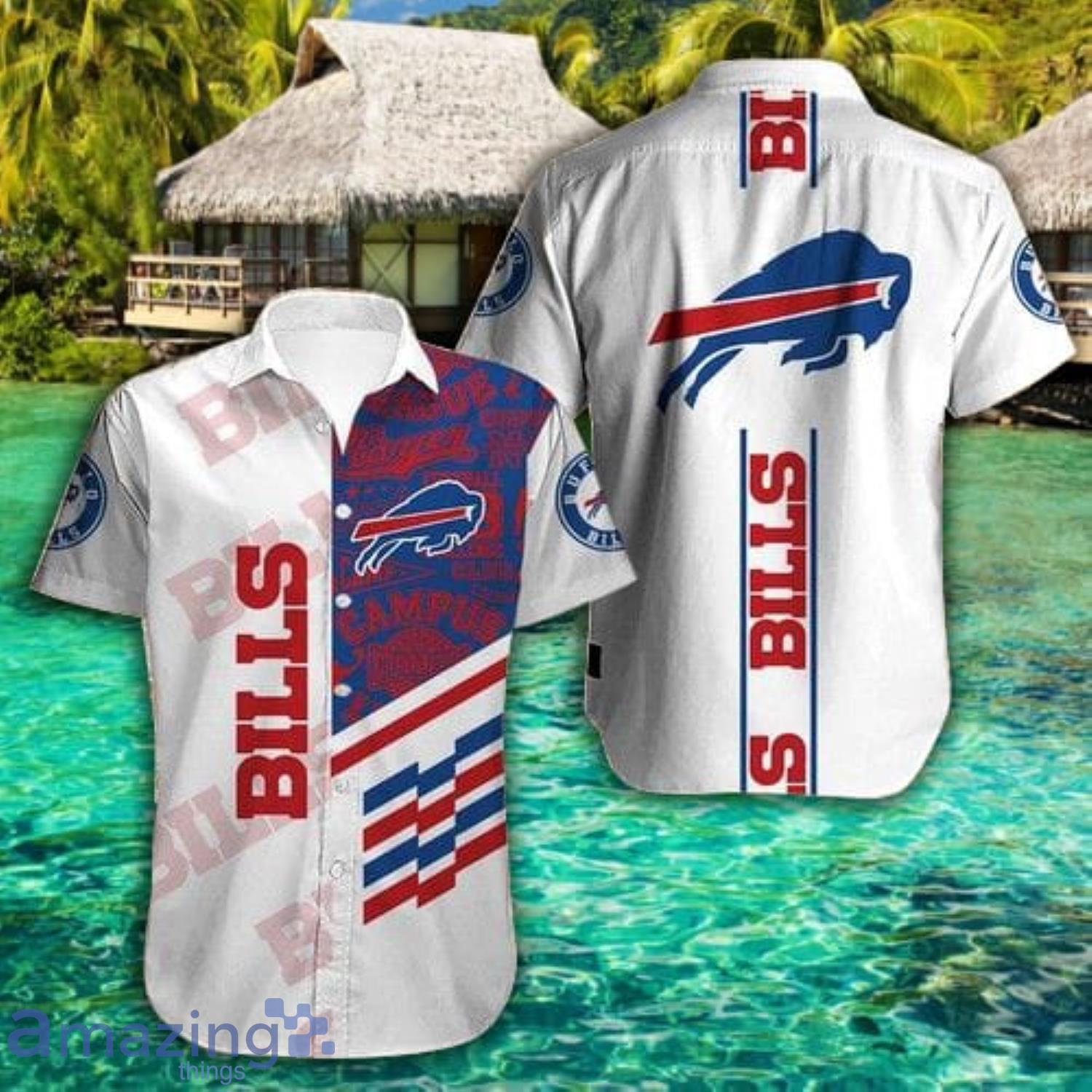 Buffalo Bills White Short Sleeve Hawaiian Shirt