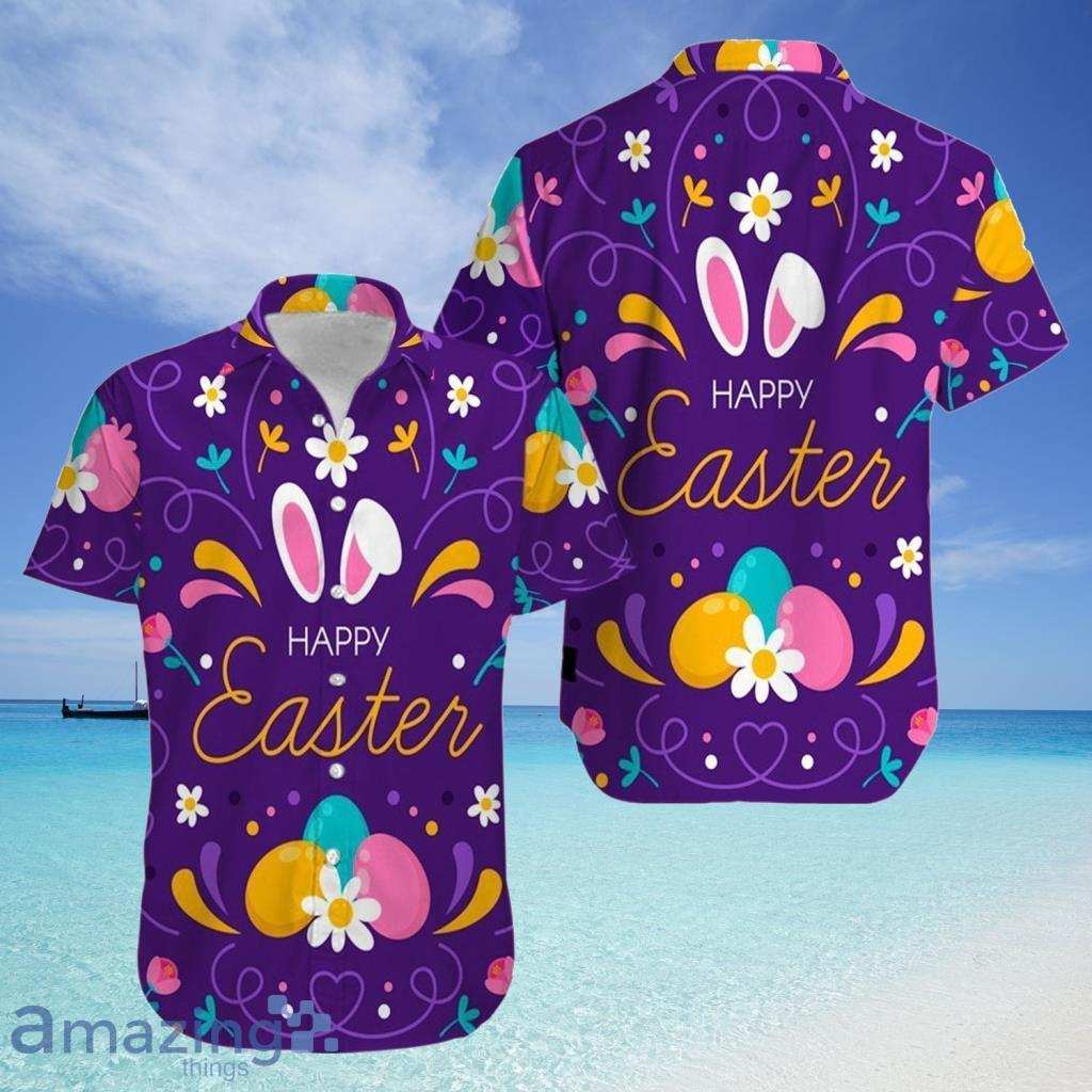 Bunny Purple Happy Easter Day Hawaiian Shirt For Men And Women - Bunny Purple Happy Easter Day Hawaiian Shirt For Men And Women