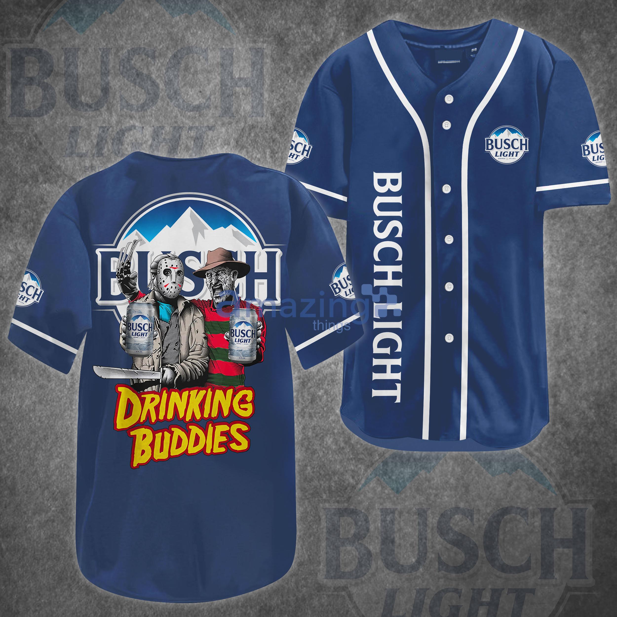 Busch Light Horror Drink Buddies Halloween Baseball Jersey Shirt Product Photo 1