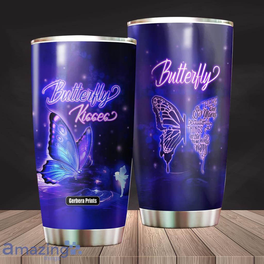 3D Butterfly 20 oz insulated tumbler with lid and straw