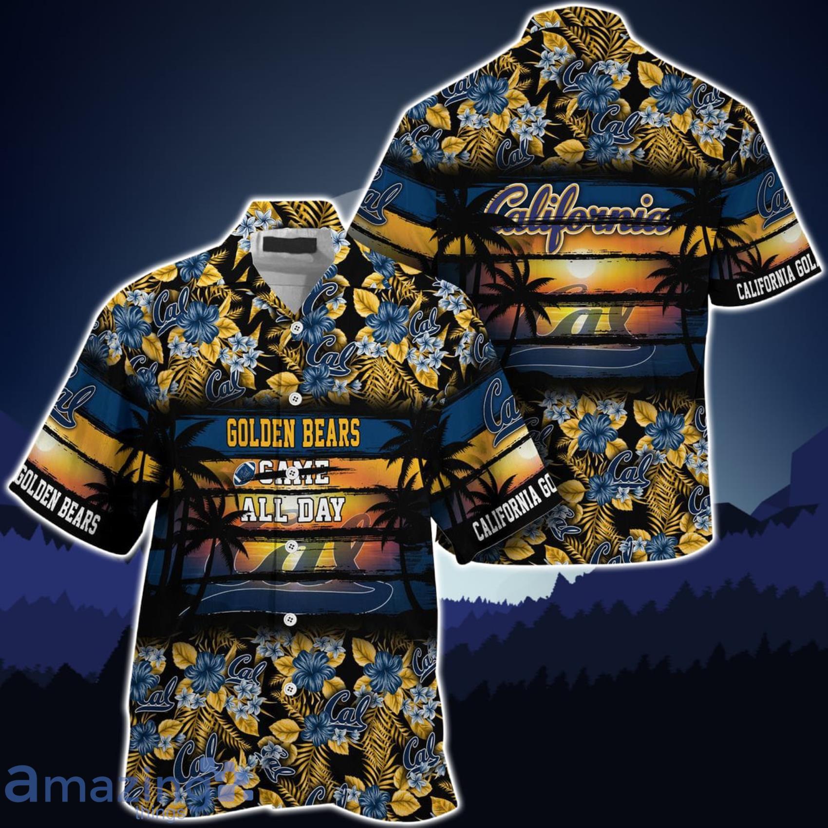 California Golden Bears Came All Day Flower Hawaiian Shirt Product Photo 1