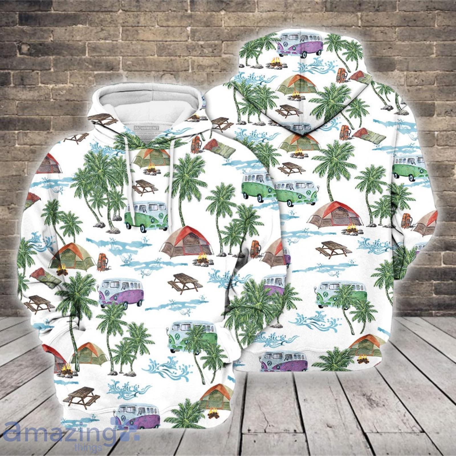 Camping Camping Watercolor Palm Tree Summer 3D Hoodie Summer Holiday Gift Product Photo 1