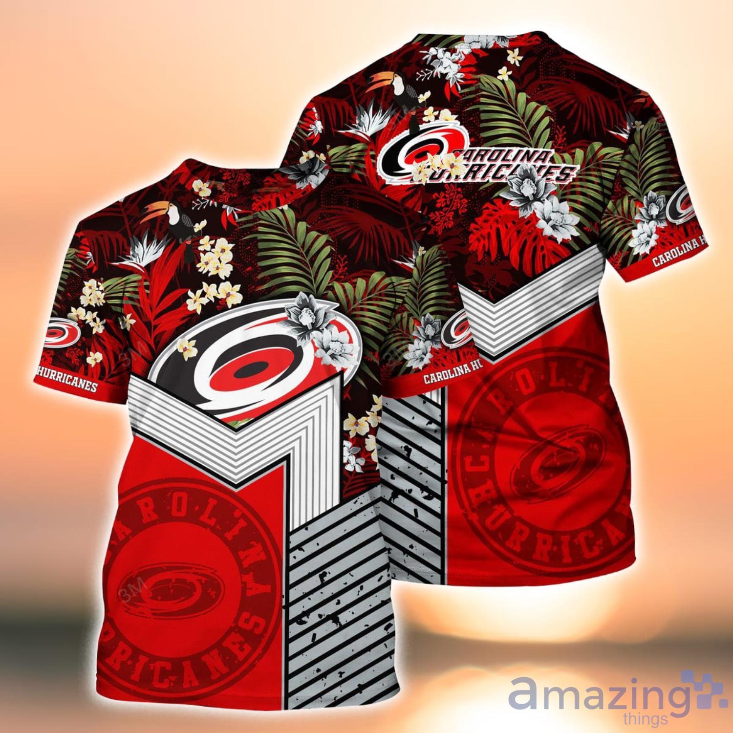 NHL Carolina Hurricanes Tropical Floral Hibiscus Hawaiian Shirt - Limotees