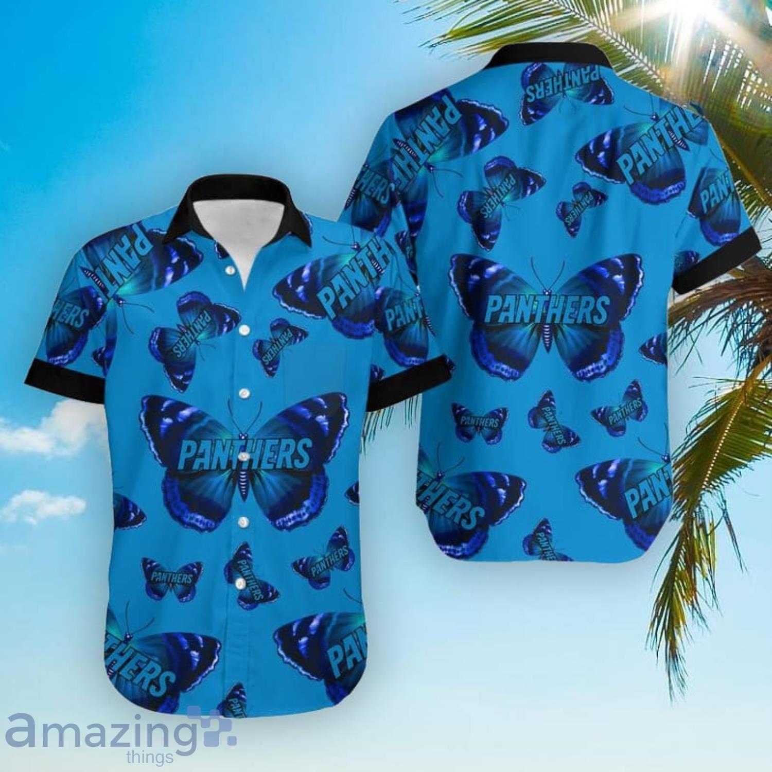 Carolina Panthers Butterflies Hawaiian Shirt And Short Product Photo 1