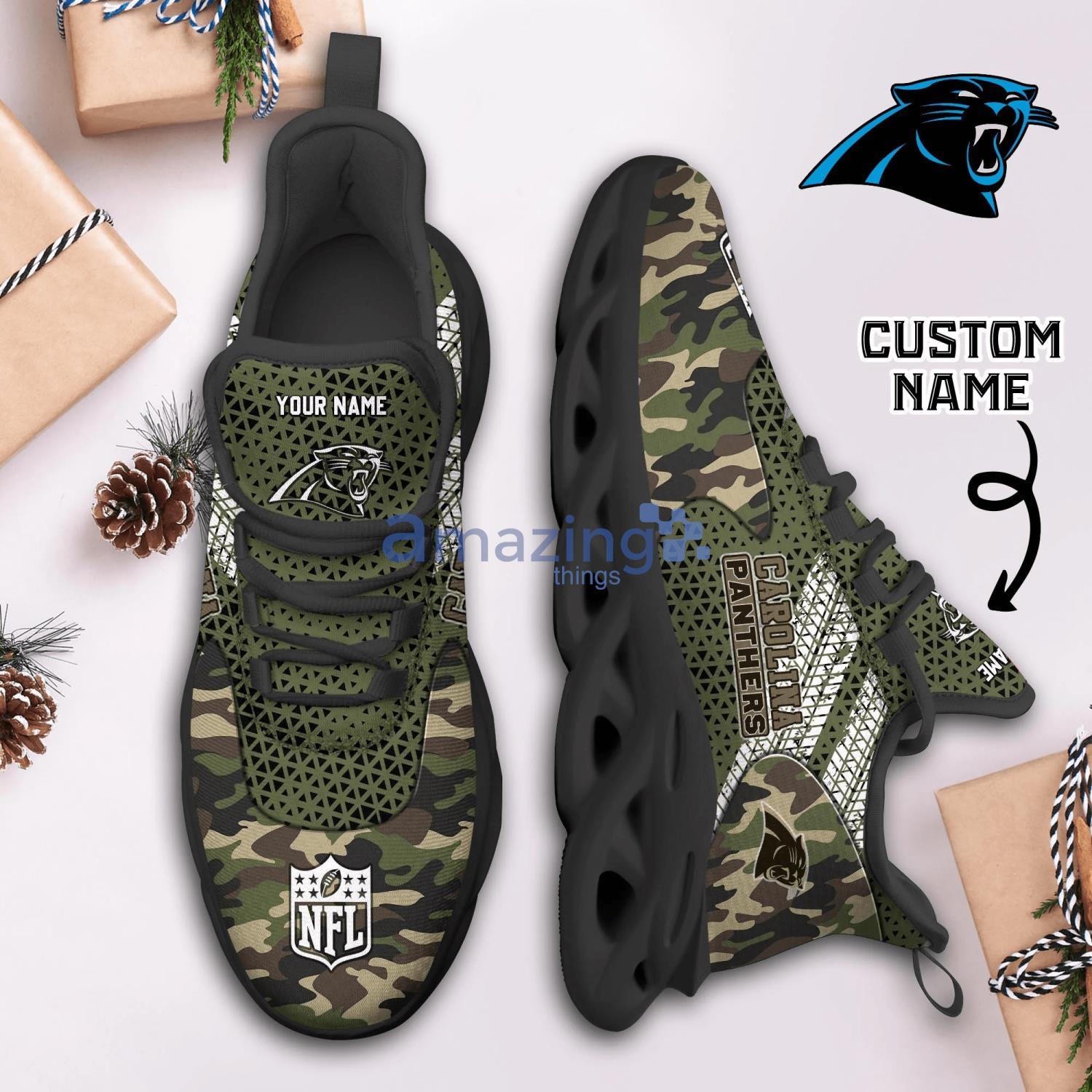 NFL Carolina Panthers Teams Football Running Reze Sneakers For Men