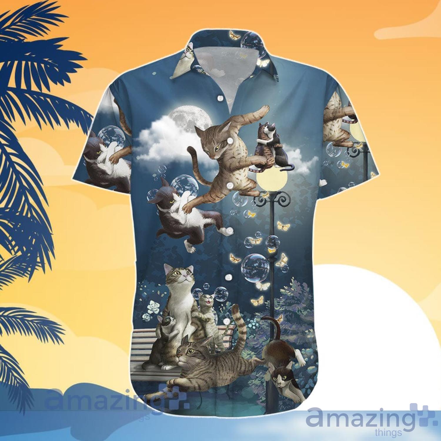 Cat Button Up Shirt Funny Collection Of Cats In A Park Hawaiian Shirt And Shorts image Cat Button Up Shirt Funny Collection Of Cats In A Park Hawaiian Shirt And Shorts Product Photo 5