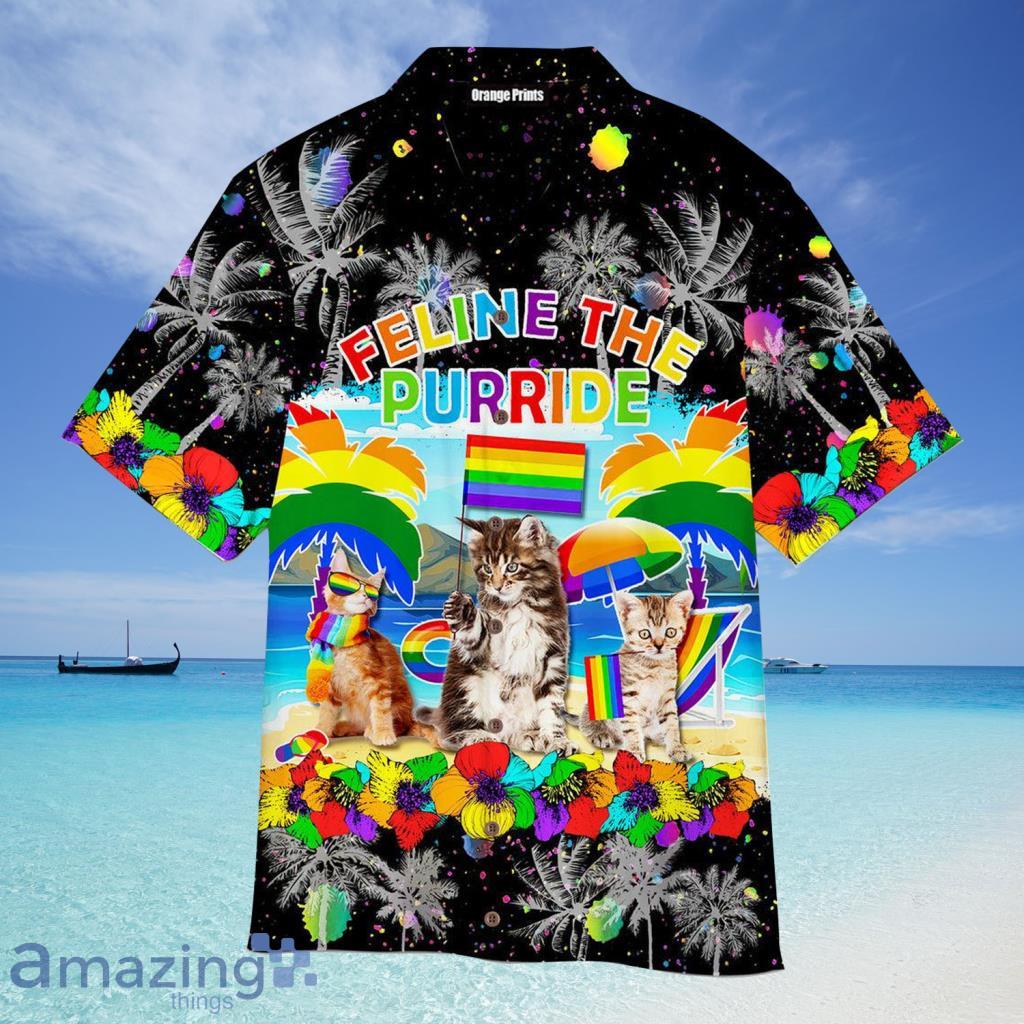 Cat Feline The Purride Happy LGBT Hawaiian Shirt For Men And Women - Cat Feline The Purride Happy LGBT Hawaiian Shirt For Men And Women