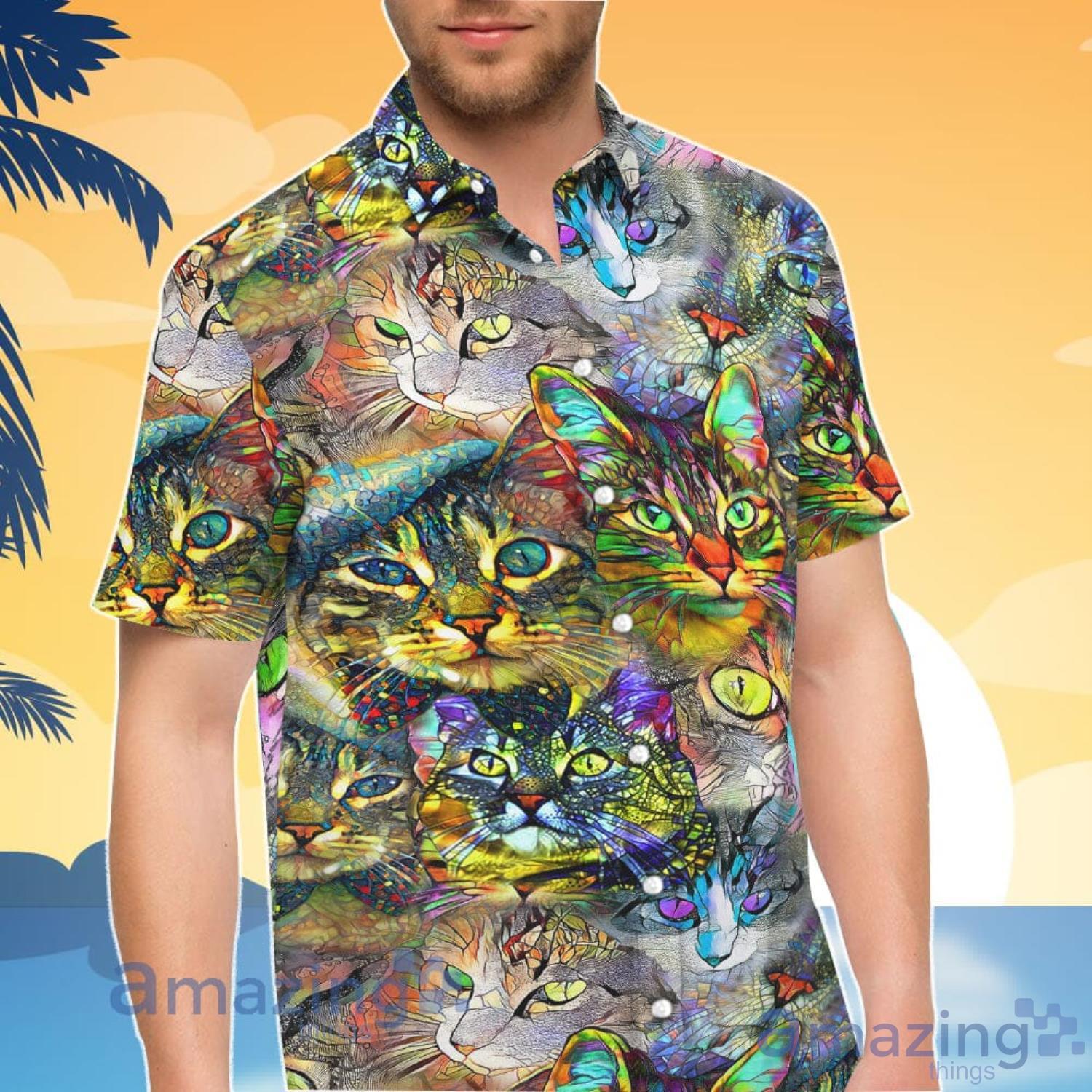 Cat Lover Cat Colorful Hawaiian Shirt And Shorts image Cat Lover Cat Colorful Hawaiian Shirt And Shorts Product Photo 2