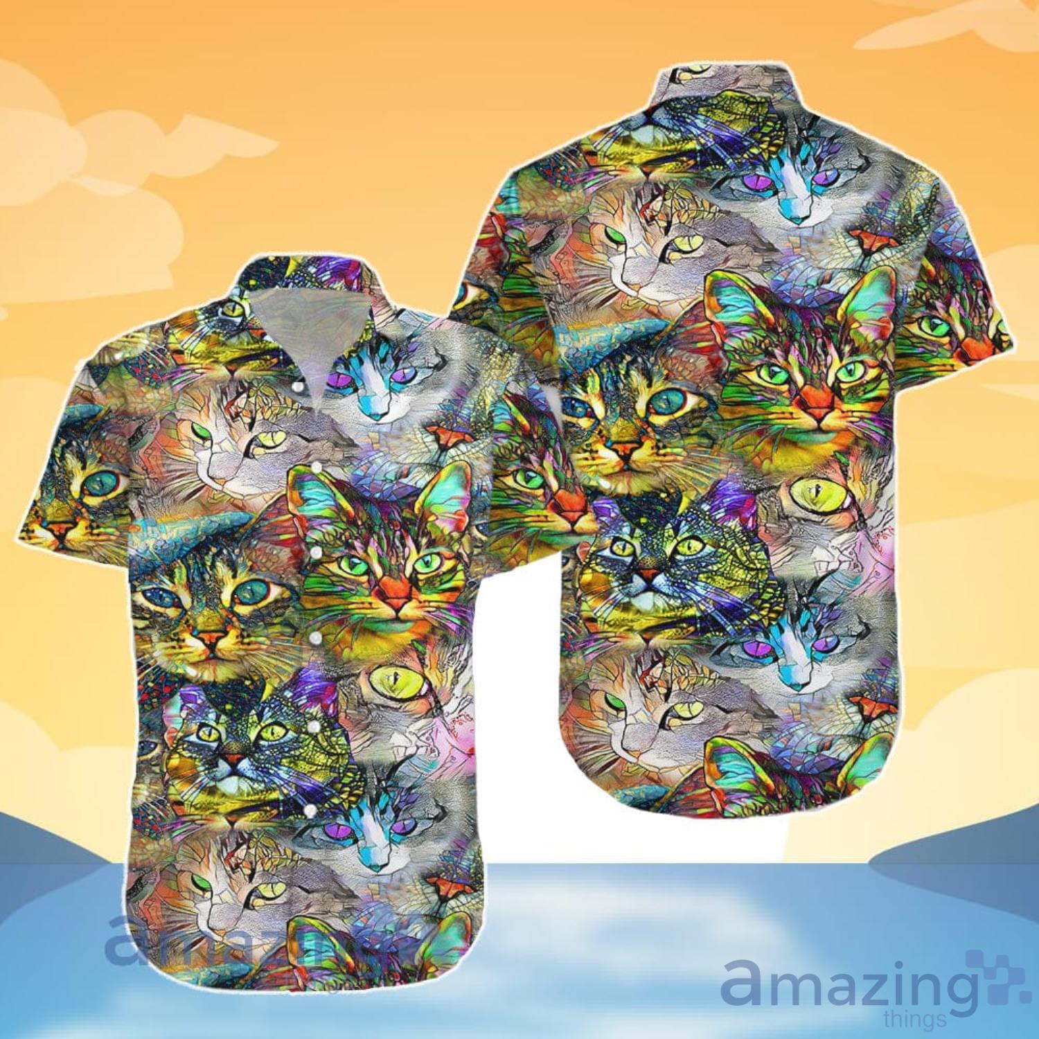 Cat Lover Cat Colorful Hawaiian Shirt And Shorts image Cat Lover Cat Colorful Hawaiian Shirt And Shorts Product Photo 4