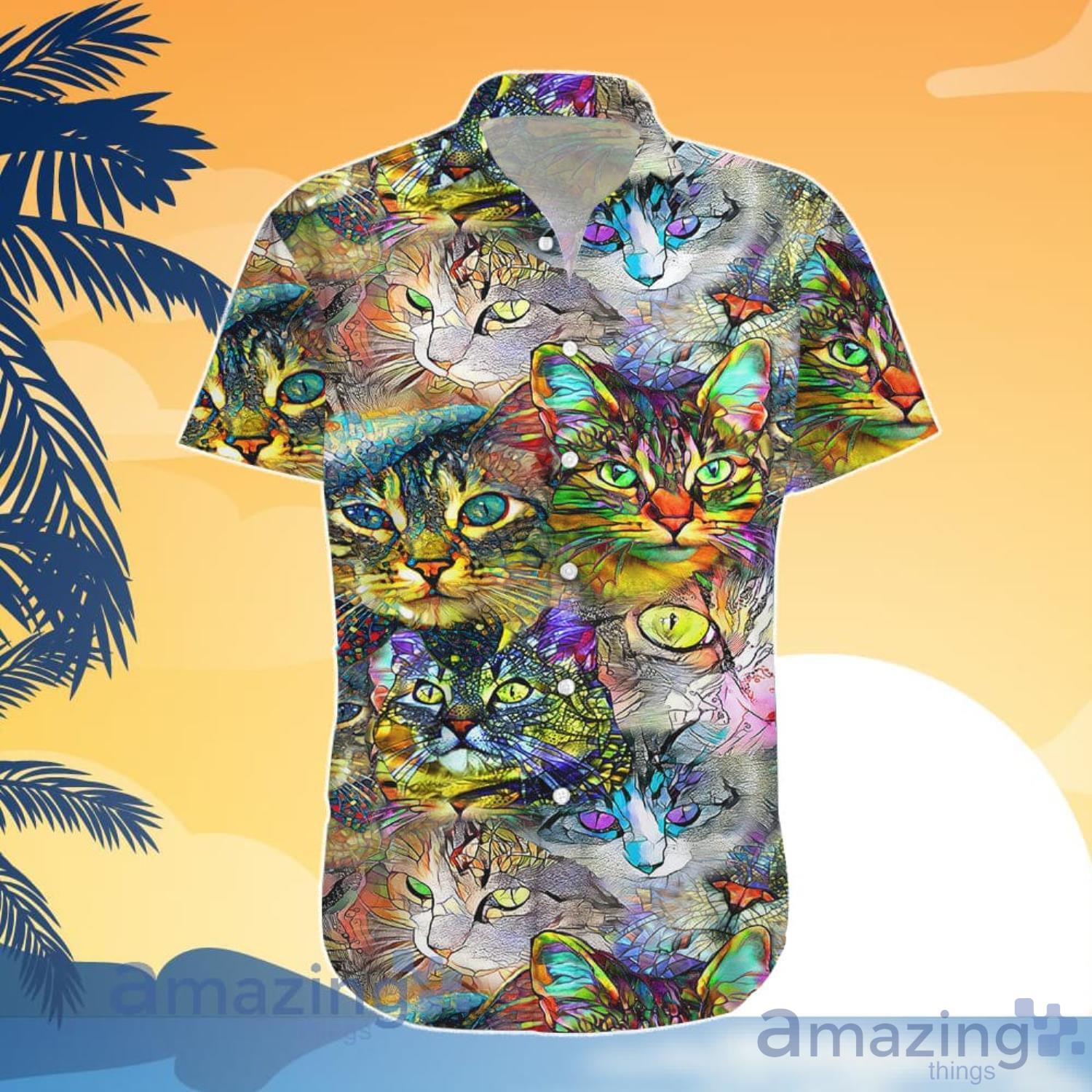 Cat Lover Cat Colorful Hawaiian Shirt And Shorts image Cat Lover Cat Colorful Hawaiian Shirt And Shorts Product Photo 5