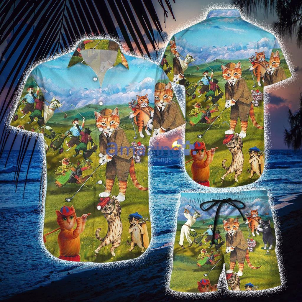 Cats That What I Do I Play Golf And I Know Thing  Hawaiian Shirt And Short - Cats That What I Do I Play Golf And I Know Thing  Hawaiian Shirt And Short