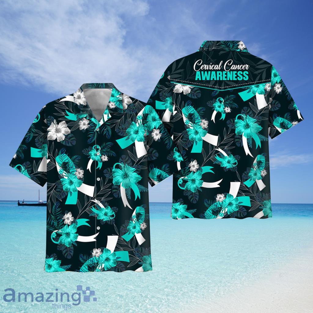 Cervical Cancer Awareness Ribbon Hawaii Flower Hawaii Shirt - Cervical Cancer Awareness Ribbon Hawaii Flower Hawaii Shirt Cervical Cancer Awareness Ribbon Hawaii Flower Hawaii Shirt - Cervical Cancer Awareness Ribbon Hawaii Flower Hawaii Shirt