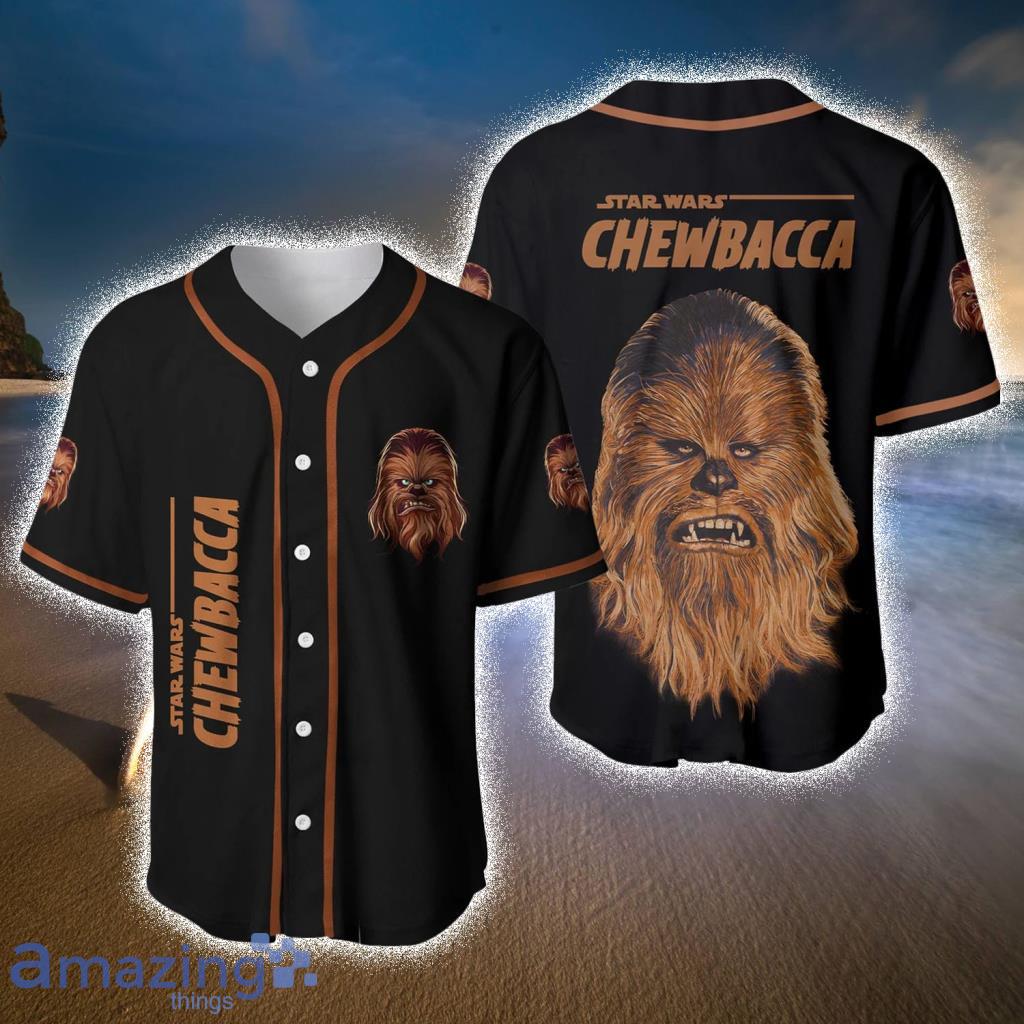 Chewbacca Star Wars Brown White Patterns Disney Baseball Jerseys