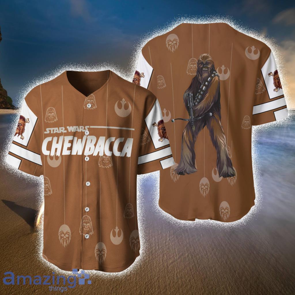 Chewbacca Star Wars Brown White Patterns Disney Baseball Jerseys For Men  And Women