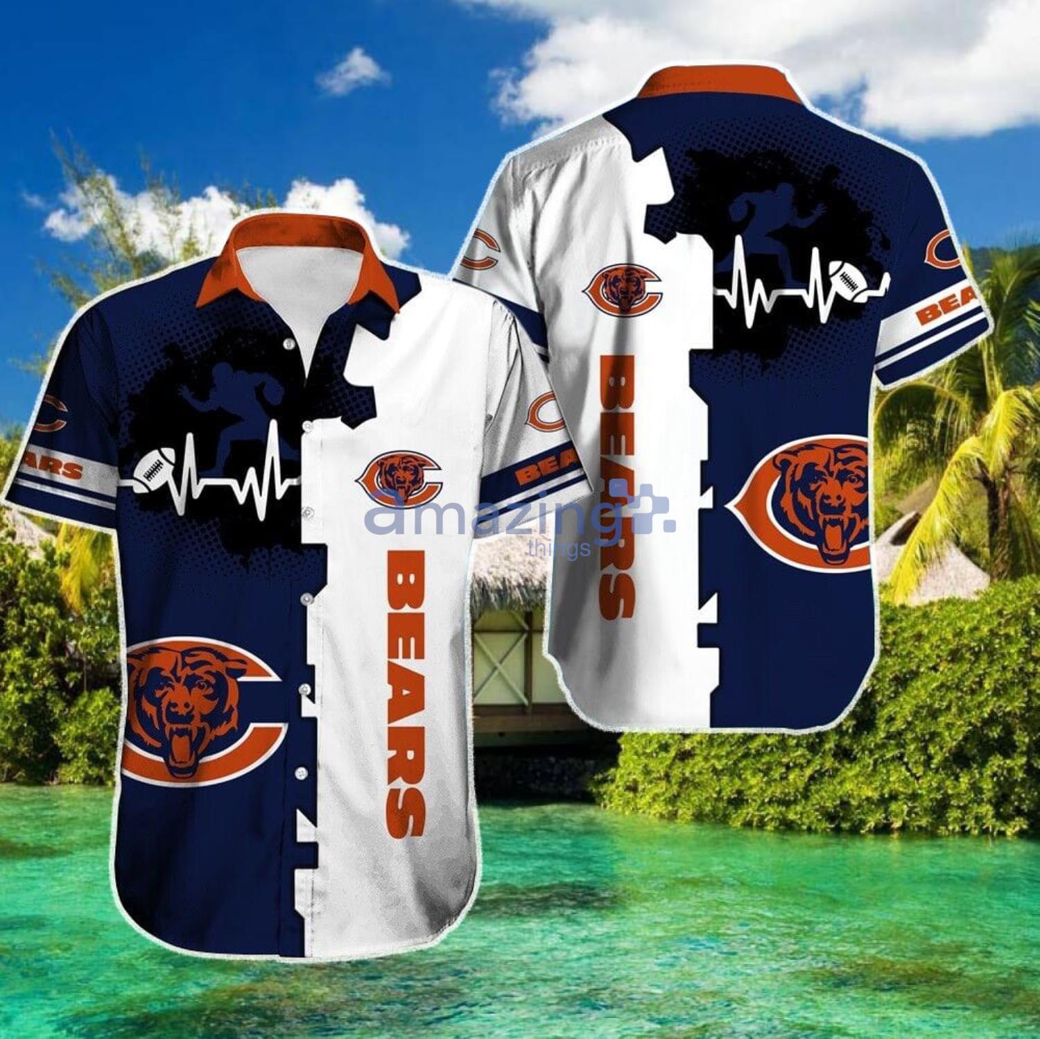 Chicago Bears Heartbeat Pattern Hawaiian Shirt For Sport Fans Gift2 Product Photo 1 Chicago Bears Heartbeat Pattern Hawaiian Shirt For Sport Fans Gift2 Product Photo 1
