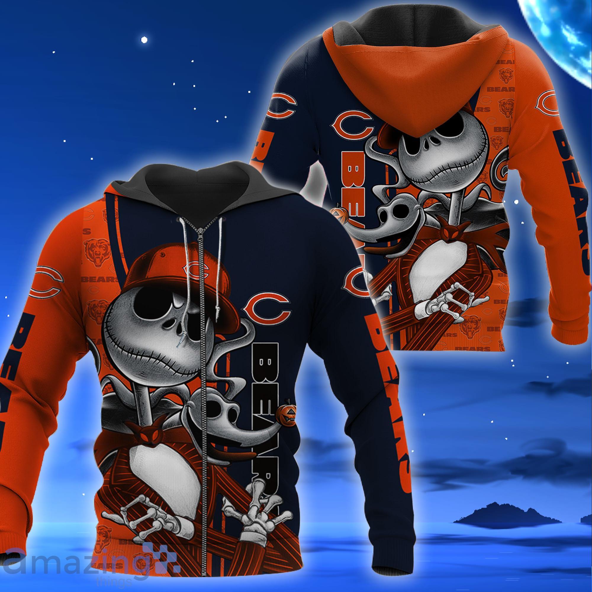 Chicago Bears Jack Skellington All Over Printed 3D Shirt Halloween Gift For  Fans