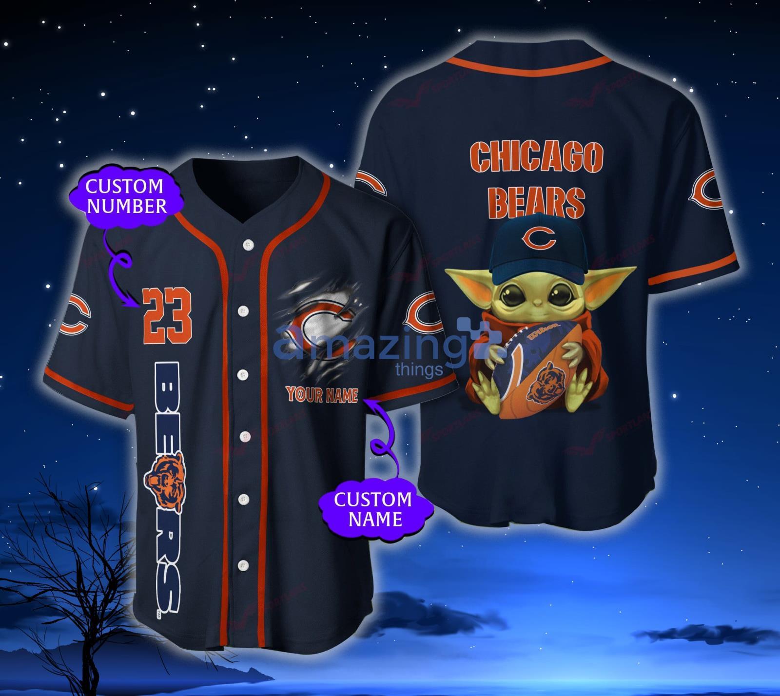 Chicago Bears NFL Custom Name And Number Baseball Jersey Shirt For