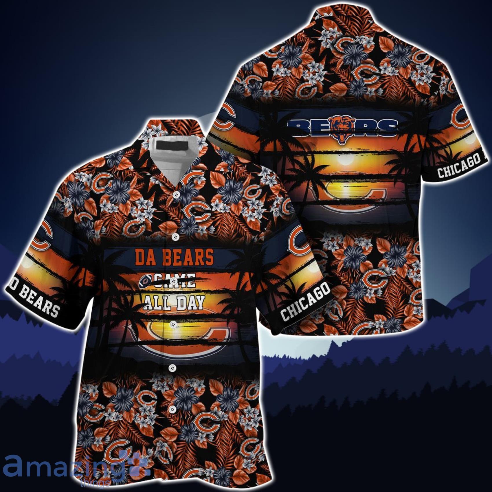 Chicago Bears NFL Came All Day Flower Hawaiian Shirt Product Photo 1