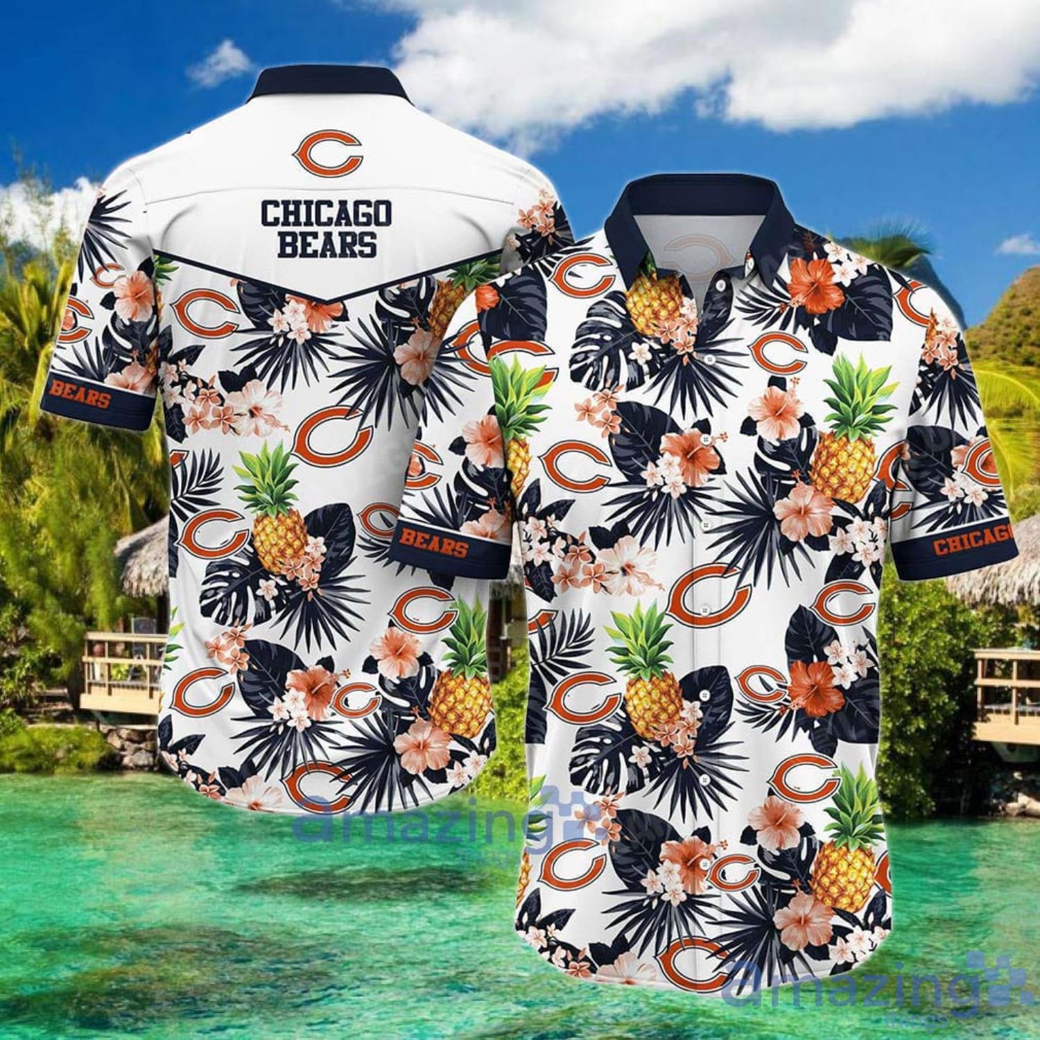 Chicago Bears NFL Pineapple Tropical Pattern Hawaiian Shirt And Short
