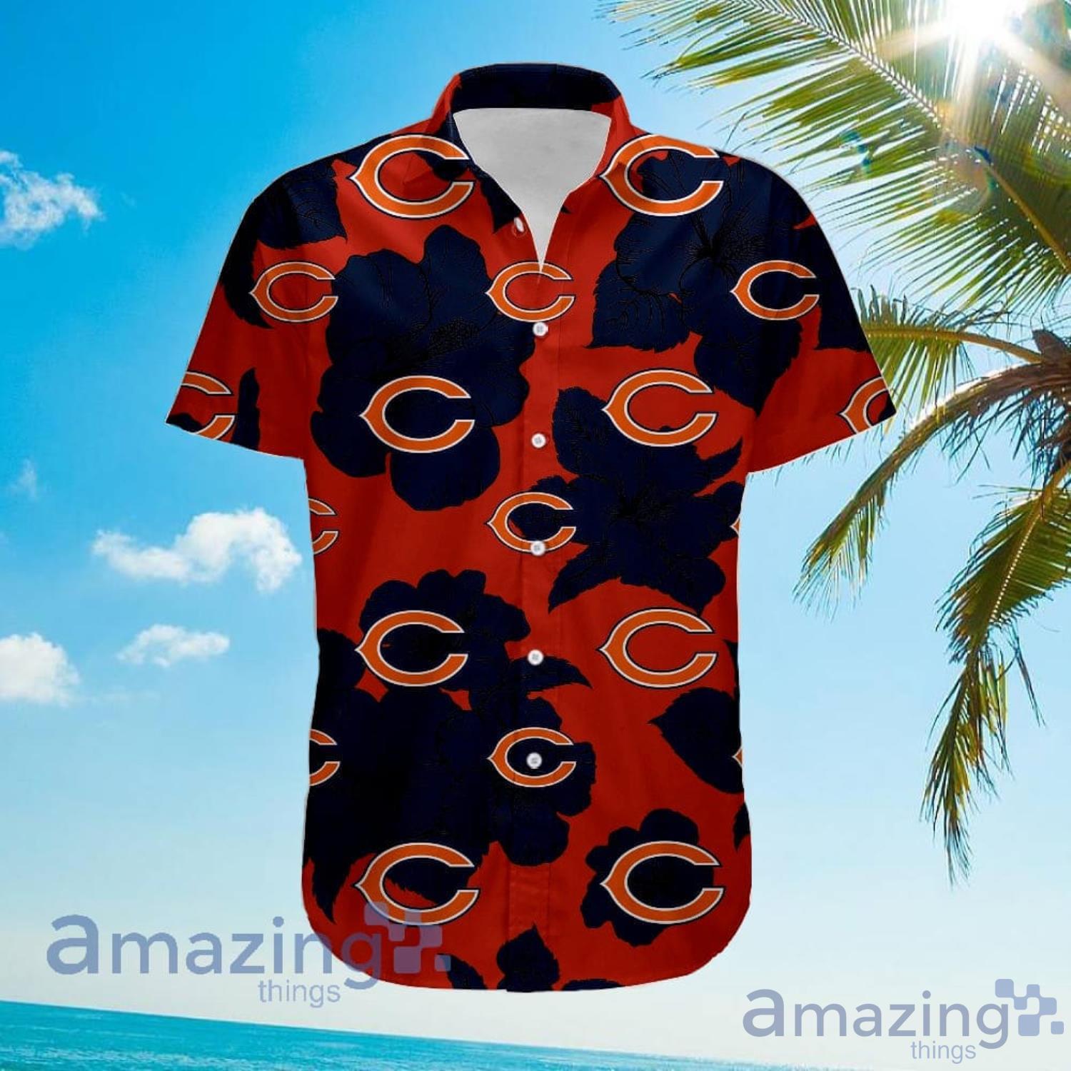 Chicago Bears Tropical Floral Big Flower Pattern Hawaiian Shirt Product Photo 1