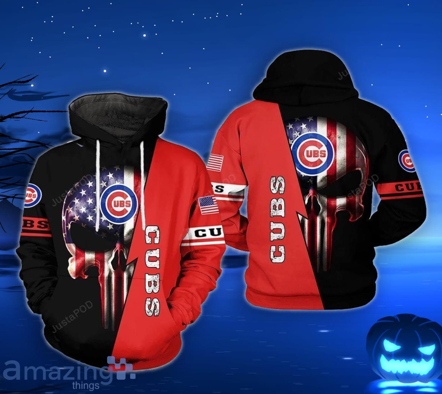 Chicago Cubs MLB US Flag Skull 3D All Over Print Hoodie For Men And Women Product Photo 1