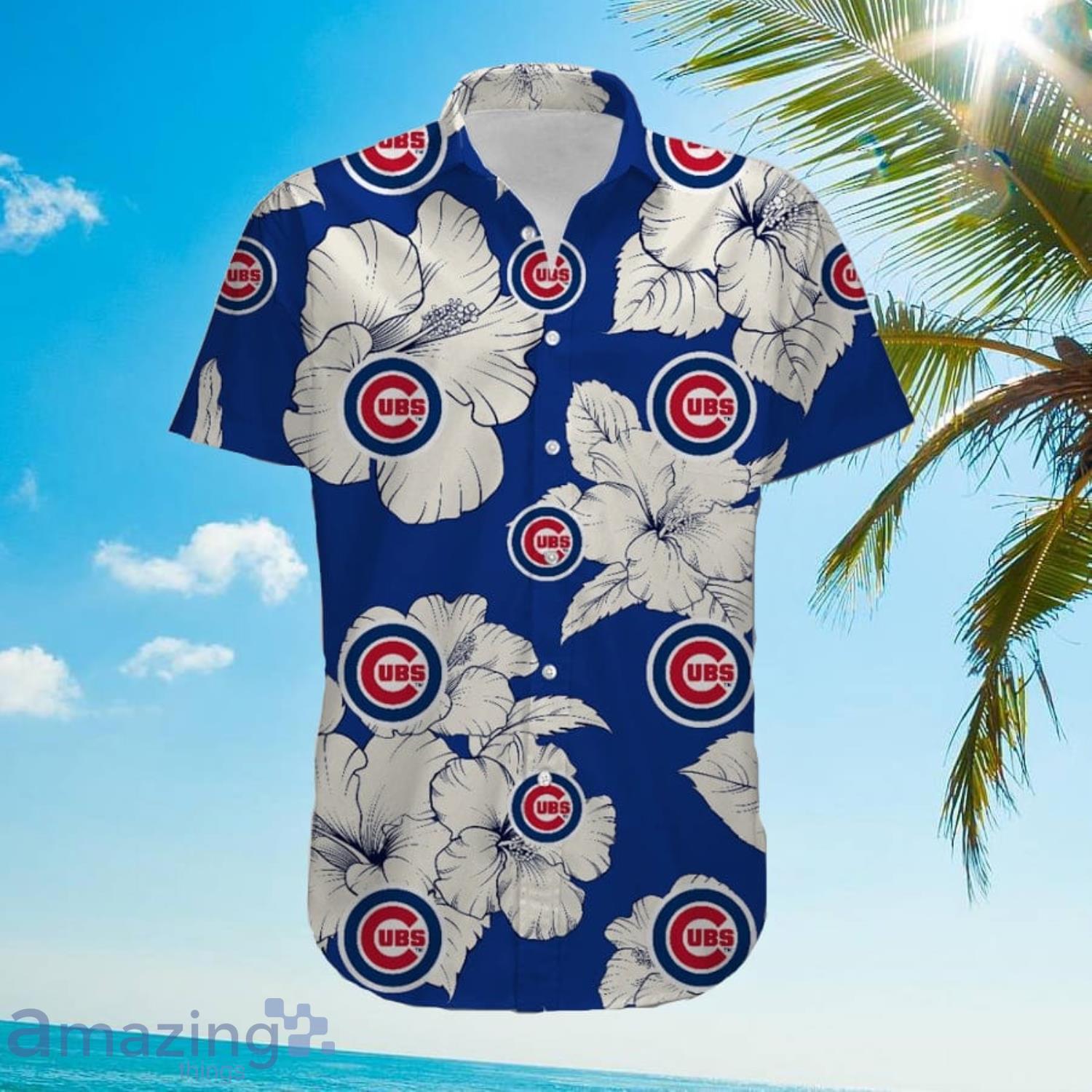 Chicago Cubs White Hibiscus Floral Tropical 3D Hawaiian Shirt For Men And  Women